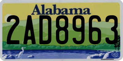 AL license plate 2AD8963