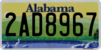AL license plate 2AD8967