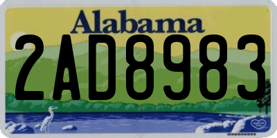 AL license plate 2AD8983