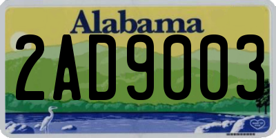 AL license plate 2AD9003