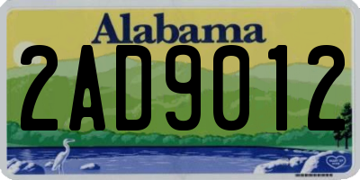 AL license plate 2AD9012