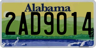 AL license plate 2AD9014