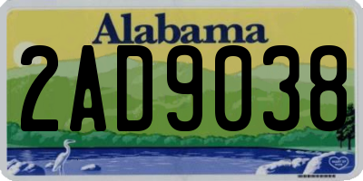 AL license plate 2AD9038