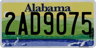 AL license plate 2AD9075