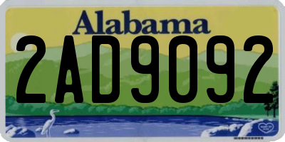 AL license plate 2AD9092
