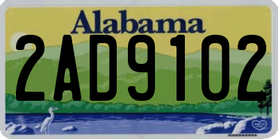 AL license plate 2AD9102