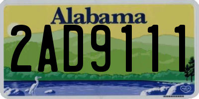 AL license plate 2AD9111