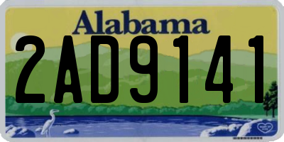 AL license plate 2AD9141