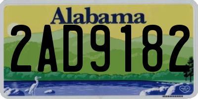 AL license plate 2AD9182