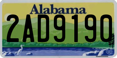 AL license plate 2AD9190