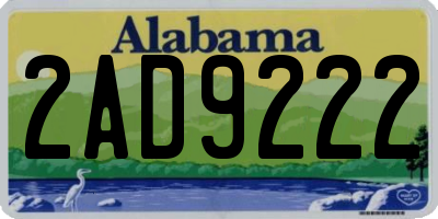 AL license plate 2AD9222