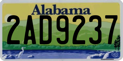 AL license plate 2AD9237
