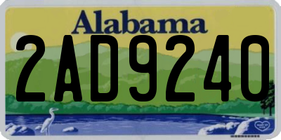 AL license plate 2AD9240