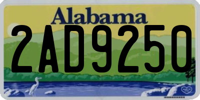AL license plate 2AD9250