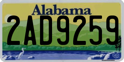 AL license plate 2AD9259
