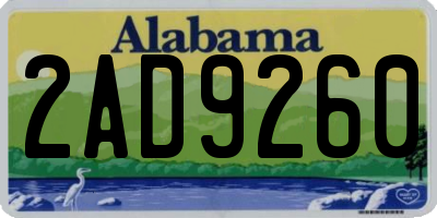 AL license plate 2AD9260