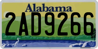AL license plate 2AD9266
