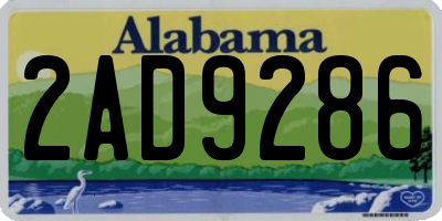 AL license plate 2AD9286