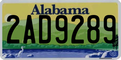 AL license plate 2AD9289