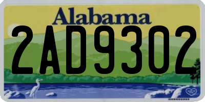 AL license plate 2AD9302