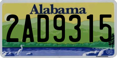 AL license plate 2AD9315