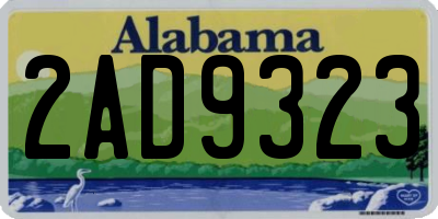 AL license plate 2AD9323