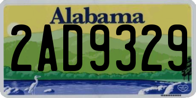 AL license plate 2AD9329
