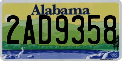 AL license plate 2AD9358