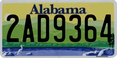 AL license plate 2AD9364