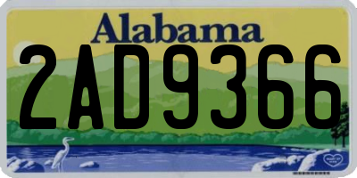 AL license plate 2AD9366