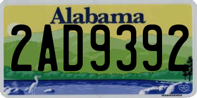 AL license plate 2AD9392