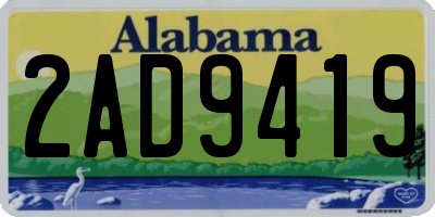 AL license plate 2AD9419