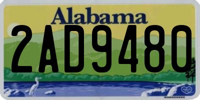 AL license plate 2AD9480