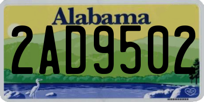 AL license plate 2AD9502