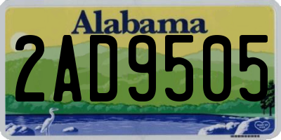 AL license plate 2AD9505