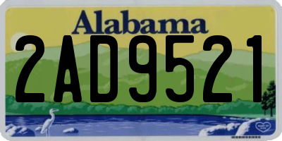 AL license plate 2AD9521