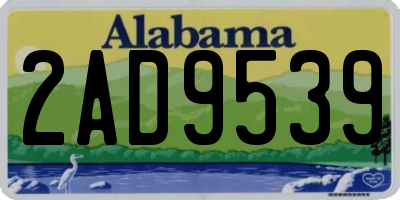 AL license plate 2AD9539