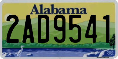 AL license plate 2AD9541