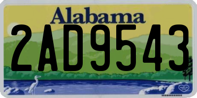 AL license plate 2AD9543