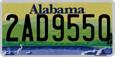 AL license plate 2AD9550
