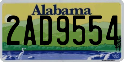 AL license plate 2AD9554