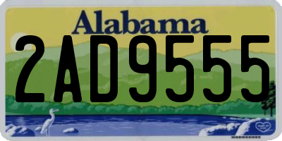AL license plate 2AD9555