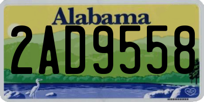 AL license plate 2AD9558