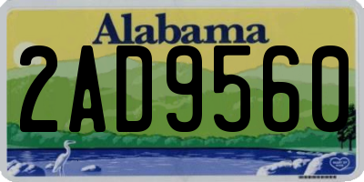 AL license plate 2AD9560