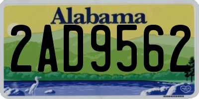 AL license plate 2AD9562
