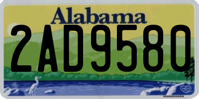 AL license plate 2AD9580