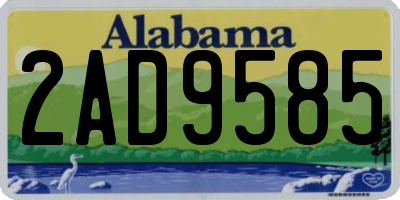 AL license plate 2AD9585