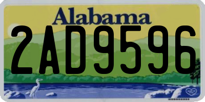 AL license plate 2AD9596