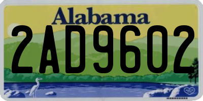 AL license plate 2AD9602