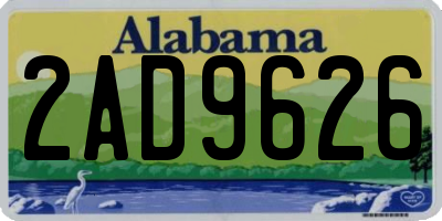 AL license plate 2AD9626